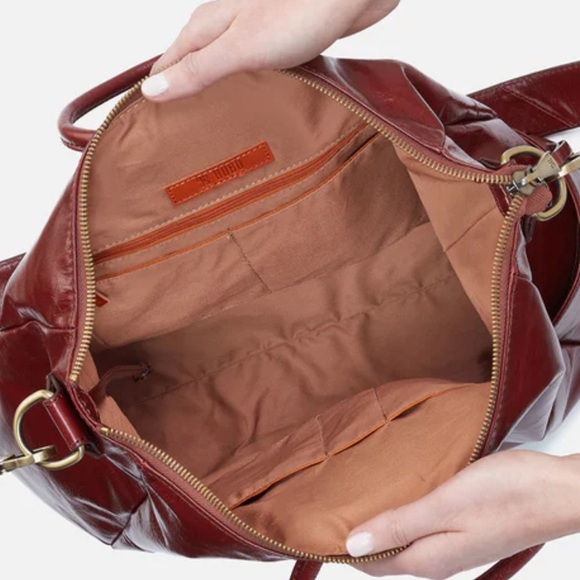 HOBO Sheila Satchel Henna Leather Large Handbag Fits IPad Laptop MISSING STRAP - Picture 10 of 12